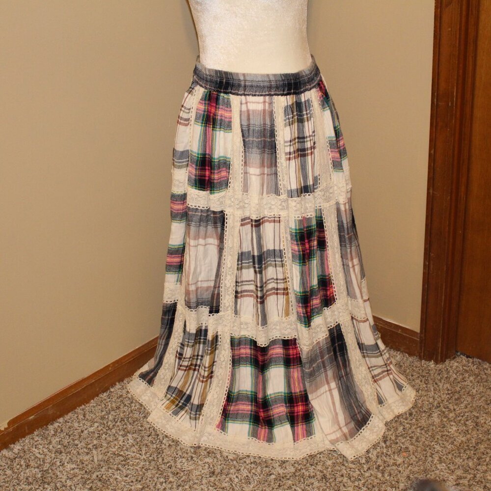 Tolani Red and Pink Maxi Skirt